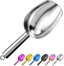 3oz Stainless Steel Ice Scoop Small Metal Scooper for Ice Maker & Kitchen