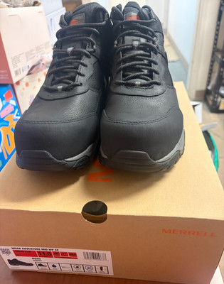Merrell Men's Moab Adventure Mid Wp Cf Construction Boot Size 11.5 -12 Black