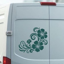 Hibiscus Flower Vinyl Decal Sticker Hawaiian car van wall caravan Campervan Art 