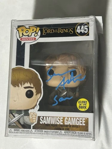 Funko Pop! Lord of the Rings Samwise Gamgee #445 Glows Dark Autographed