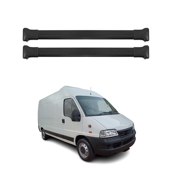 DachträGer GrundtäGer FüR Fiat Ducato 2006-2026 75Kg Aluminium Schwarz 2 Tlg-image