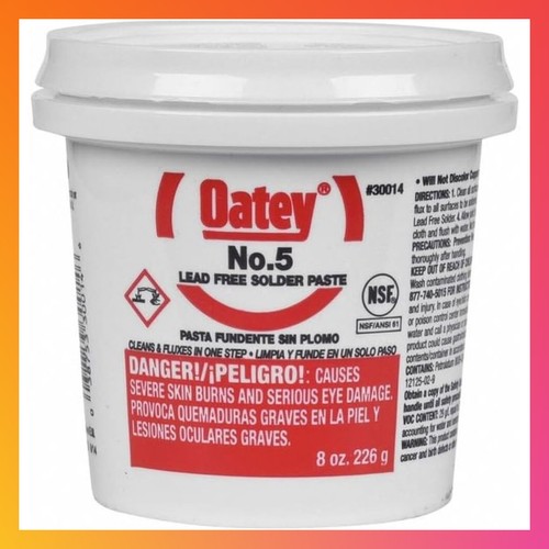 8 Oz Lead-Free Potable Water Soldering Flux Paste For Pipe Plumbing Copper Tube