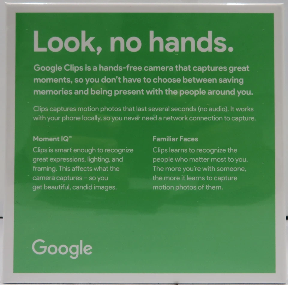 Cámara Google Clips GA00191-US 16 GB - NUEVA - en caja - SELLADA Foto 3 de 4