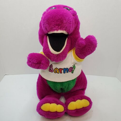 Vintage Dakin Barney 14" Plush 1992 The Lyons Group Stuffed Barney With T-Shirt - Picture 1 of 11