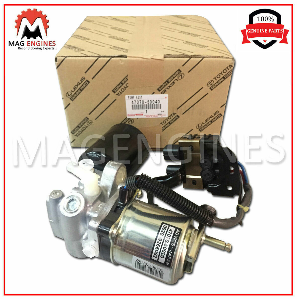 47070-50040 GENUINE OEM BRAKE BOOSTER PUMP ASSY 4707050040