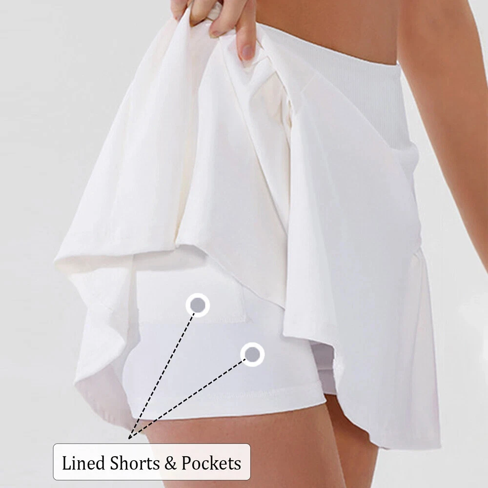 Women Tennis Skirt Pleated Athletic Skirts Workout Pickleball Golf Skort