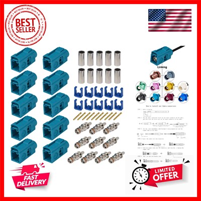 GPS Antenna Fakra Adapter Fakra Z Female Crimp Connector Fakra Z Waterblue/50...