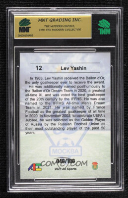 2020-21 All Sports #12 Lev Yashin Jaschin MNT 9.5 graded PURPLE