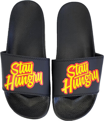 MENS, STAY HUNGRY SLIDES SANDLE FLIP FLOPS HIP HOP FUNNY, SIZES 8-13
