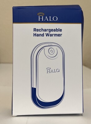 Halo Rechargeable Hand Warmer USB Pocket Heater Navy New With Box Issues