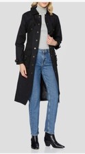 Find Women's Long Belted Coat ~ Black Trench Coat Size Xs