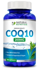 CoQ10 200 mg  / 200 Capsules / Heart Health / NON - GMO & GLUTEN FREE / 