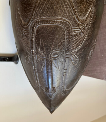 Canoe Shaped Ceremonial Tami Style Carved Wood Bowl Papau New Guinea 19-20th C.