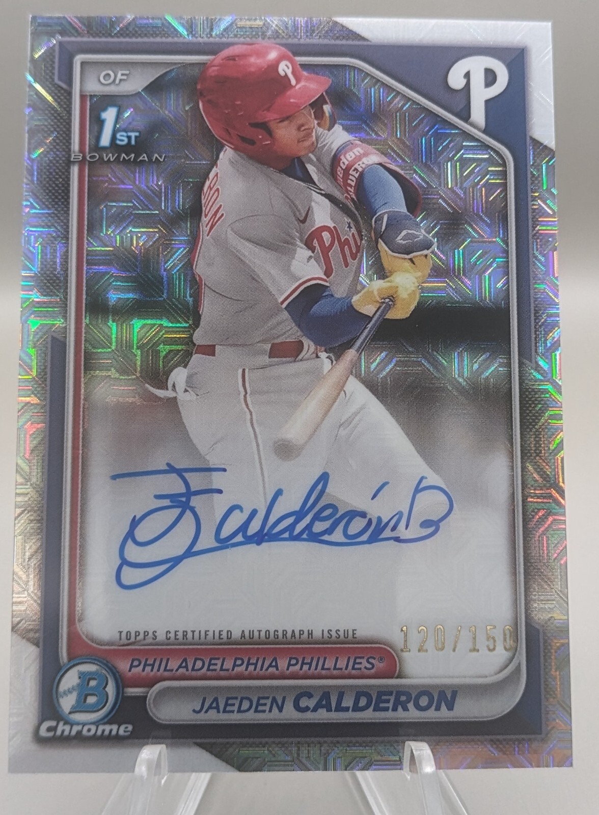 2024 Bowman Chrome JAEDEN CALDERON HTA Choice Refractor 1st Prospect AUTO /150
