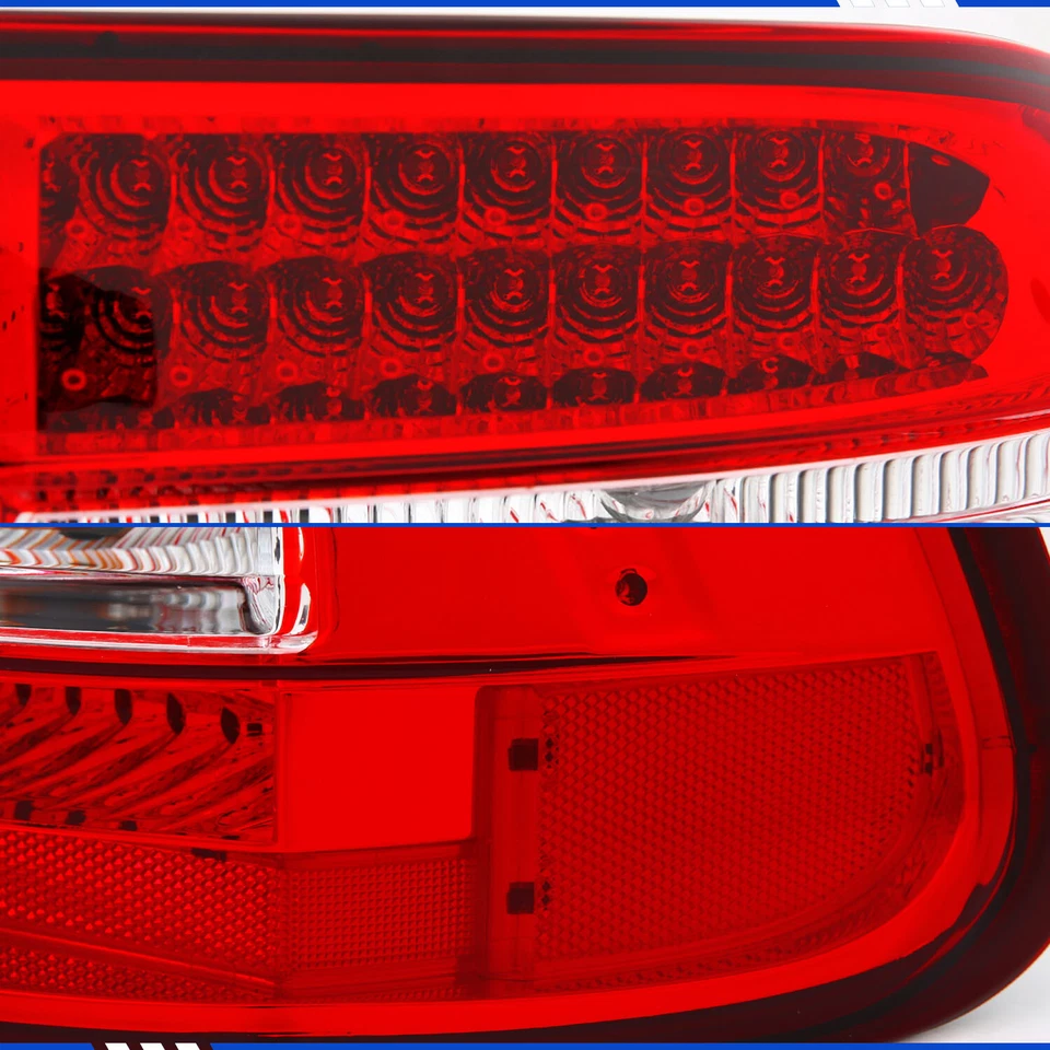 2003-2006 Porsche Cayenne SUV Red Clear LED Brake Tail Lights Pair - Image 3 of 4