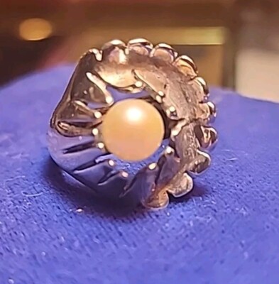 Süßwasserperlen Ring Größe 4,75 Sterling Silber 925 Sputnik 7,2 g 