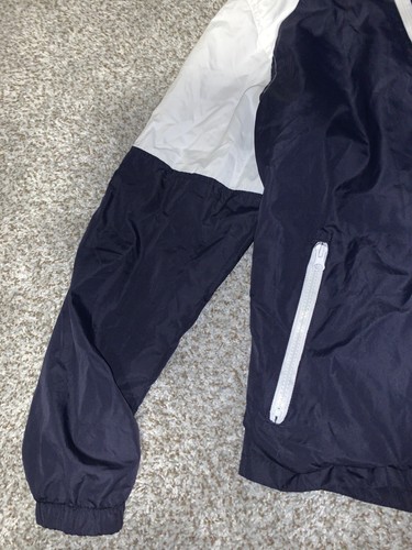 Women's 2XL US Polo Assn. White Navy Full Zip Windbreaker Pockets Hooded - Picture 4 of 6
