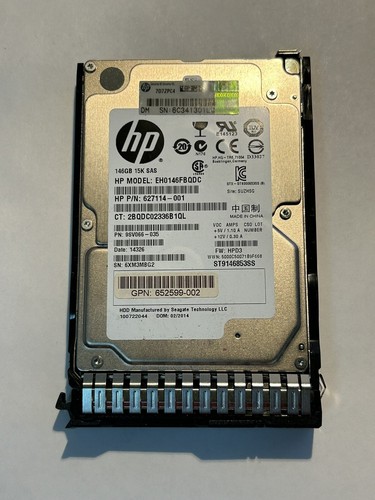 HP 627114-001 G8 G9 146GB 6G 15K 2.5 SAS EH0146FBQDC w/ Caddy