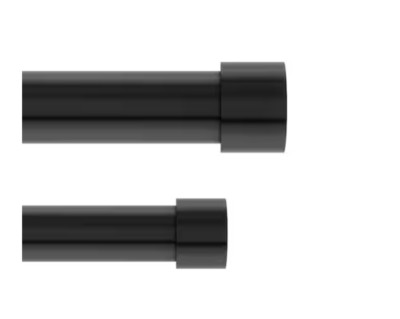 Umbra Cappa1 Inch Double Curtain Rod,Includes 2 Matching Finials,66 To 120 Black