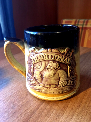 Vintage, lovely, dedicated to TRADITIONAL BRITISH ALE one pin pottery stein. - Afbeelding 1 van 3
