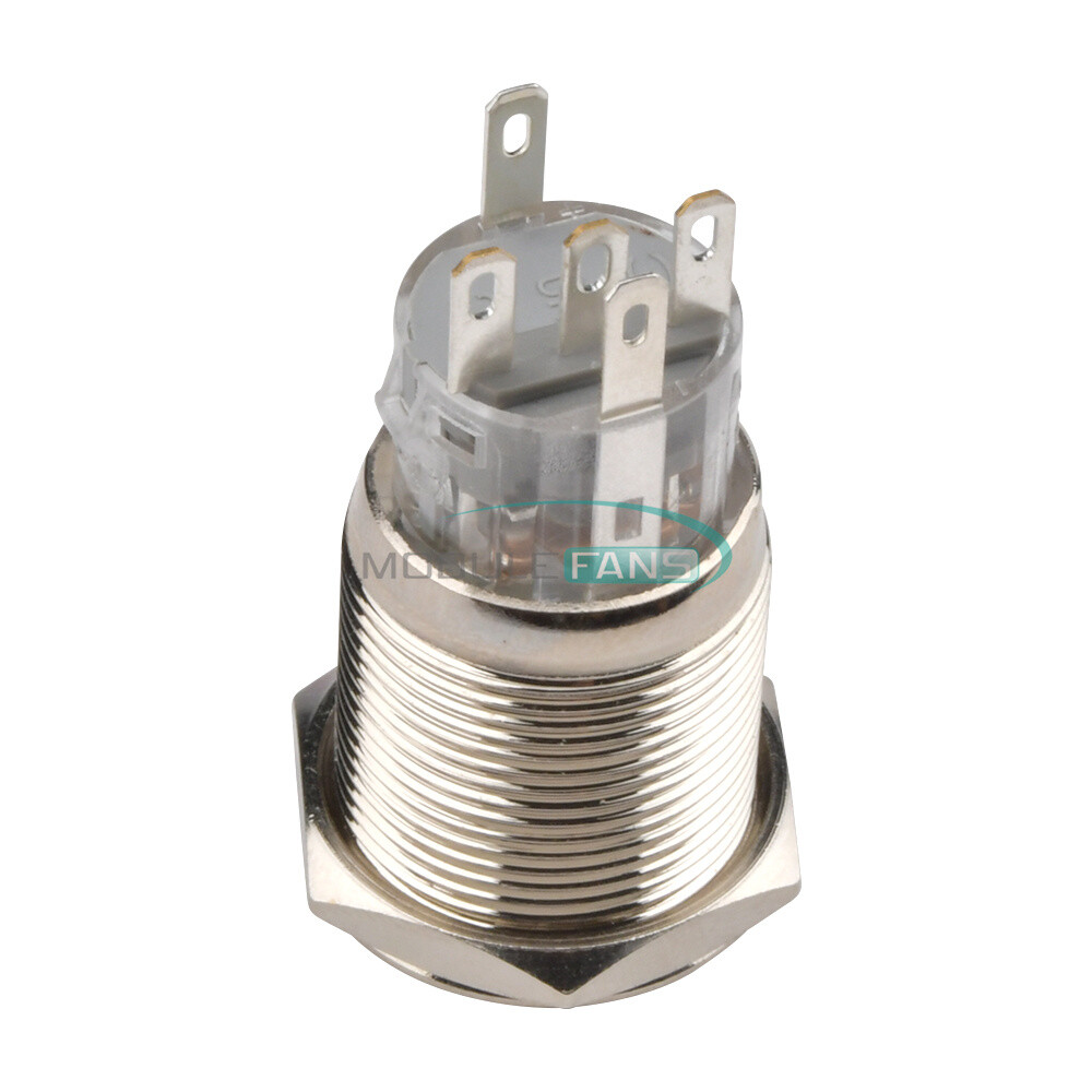 19mm Metal ON-OFF Switch 5 Pin Car LED 12V 19mm Waterproof Metal 5-Pin ...