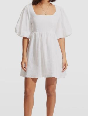 knee length dresses for ladies Navy blue floaty cotton dress with lace detail main image 0