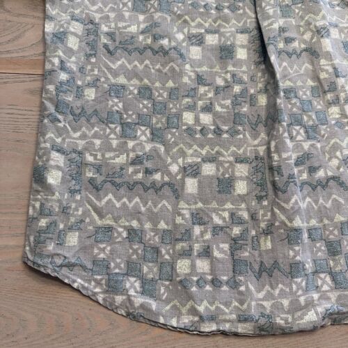 VTG 90s Bugle Boy Abstract Geometric Shirt Mens XL Button Up Short Sleeve Ramie - Picture 13 of 17