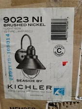 KICHLER Seaside 1-Light Brushed Nickel Outdoor Sconce	