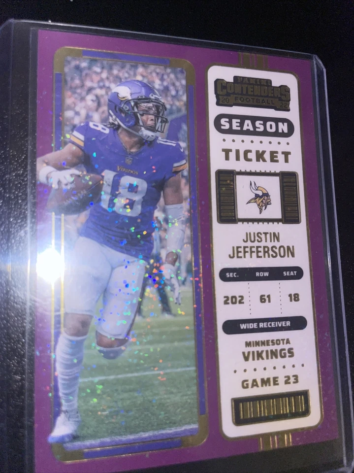 2022 Contenders Justin Jefferson Stardust Purple case hit - Image 4 of 4