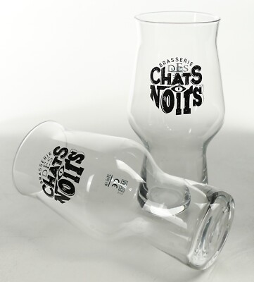 2 x Brasserie Des Chats Noir Craft Master One Becher 25 cl Glas Gläser 0821