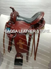 Leather Saddle Trail Endurance Hand Tooled With FREE MATCHING SET And Back Cinch