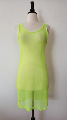 Urban Outfitters Dress New Size Medium Neon Green Mesh Fishnet Festival  Cover Up | eBay