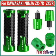 For KAWASAKI NINJA ZX7R 7/8" 22MM Handlebar Grips Handle Bar End Cap Tire Valve