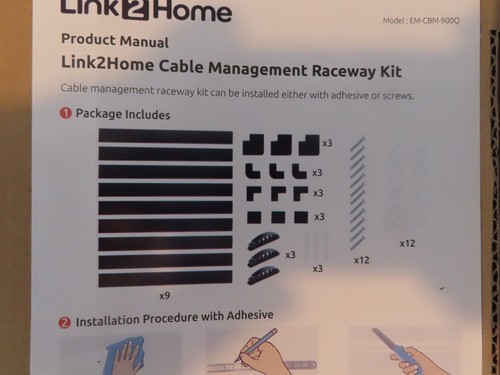 Link2Home 36-Piece Cable Management Raceway Kit for Desks and Offices - 第 1/4 張圖片