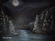 Original Painting "Ice Moon #2" On Canvas Board