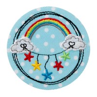 ♥AufbüGler♥BüGelmotiv♥Applikation Patch♥ Regenbogen Mobile Rund AufnäHer Neu♥