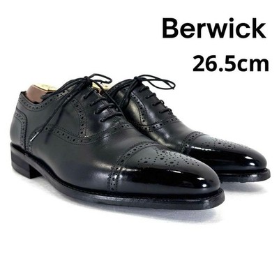 Berwick Herren Semi Brogue Schuhe Schwarz Leder UK8/US8,5 Top Zustand