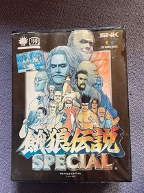 Neo Geo console, 2 controllers, 5 ROM cartridges, and 1 memory card.Tested 