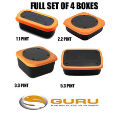 Guru Bait Box Maggot Box 1 Pint 2 Pint 3 Pint 5 Pint Pellet  Full Set of 4 Boxes