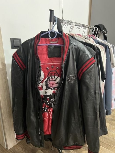 Men Philipp Plein Jacket Multicolor Leather XL