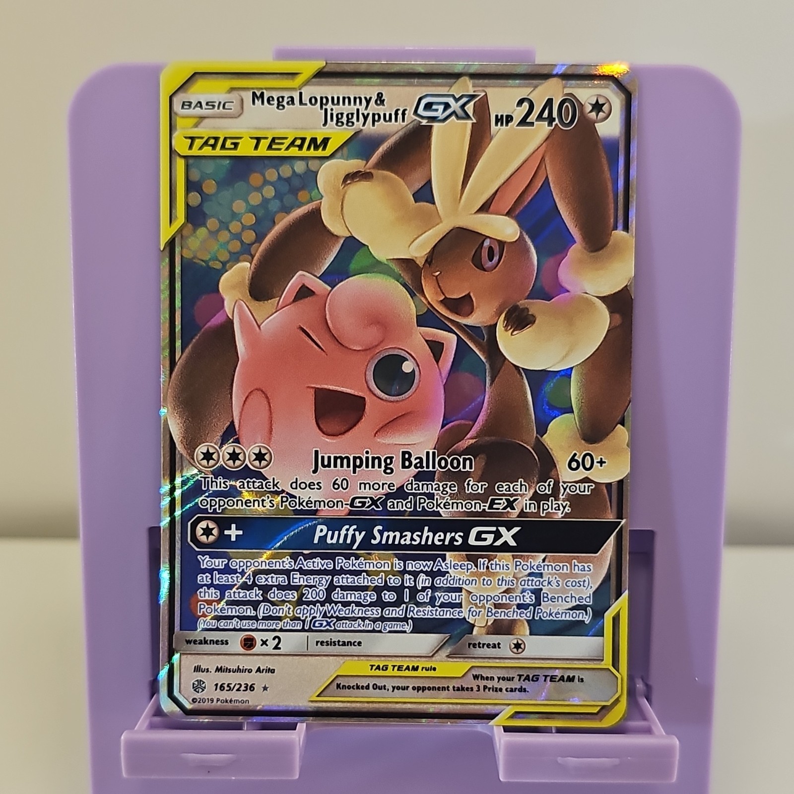 Tag Team Mega Lopunny Jigglypuff GX Cosmic Eclipse Card 165/236 Pokemon TCG