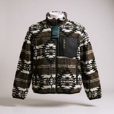 Ariat Men's Polar Bear Brown Aztec Print Fleece Full Zip SWEATER