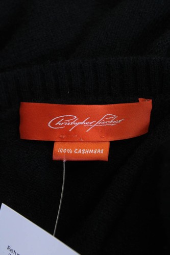 Christopher Fischer Womens Cashmere Long Sleeve Round Neck Swearer Black Size S - Picture 4 of 6