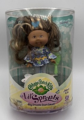 Cabbage Patch Kids Lil' Sprouts Curly Hair Streaked With Brush Brown Eyes Doll