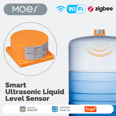 MOES Tuya WiFi/Zigbee Smart Ultraschall Flüssigkeitsstandsensor Wassertank Monitor Wi