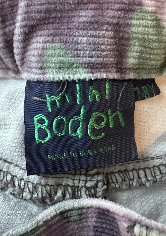 迷你紧身女孩迷彩工装裤 7/8 码绿色紫色灯芯绒调整腰围 — 第 4/4 张图片