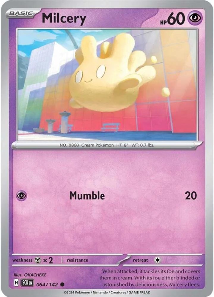 2024 Pokemon SV07: Stellar Crown Milcery - 064/142 (#064/142, Common, Near Mint)