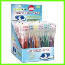 Bulk Toothbrush Pack with Covers  Quality Individually Wrapped Colorful Too...