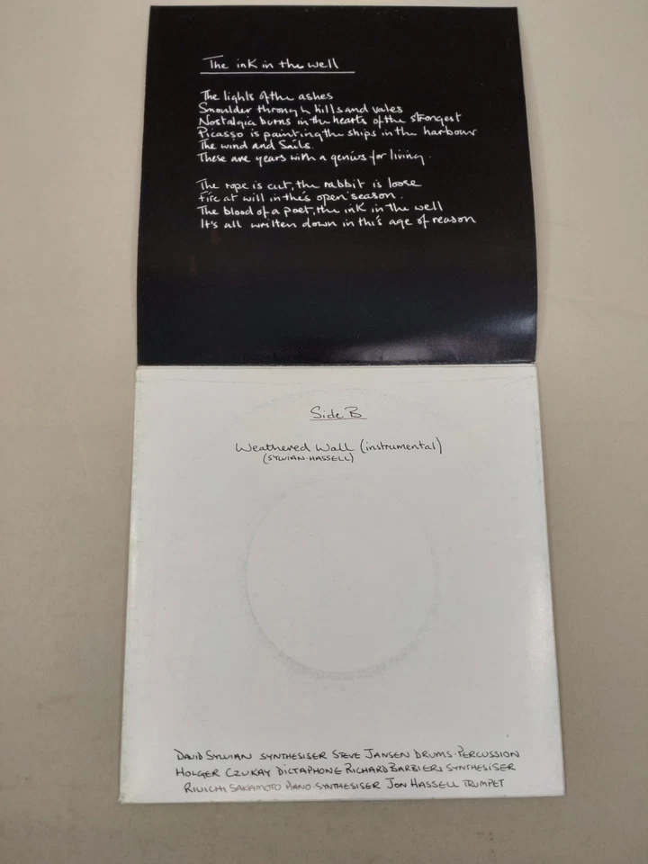 DAVID SYLVIAN The Ink In The Well Ltd Ed 1984 1st Press 7" Vinyl FOLD-OUT SLEEVE - Image 3 of 4