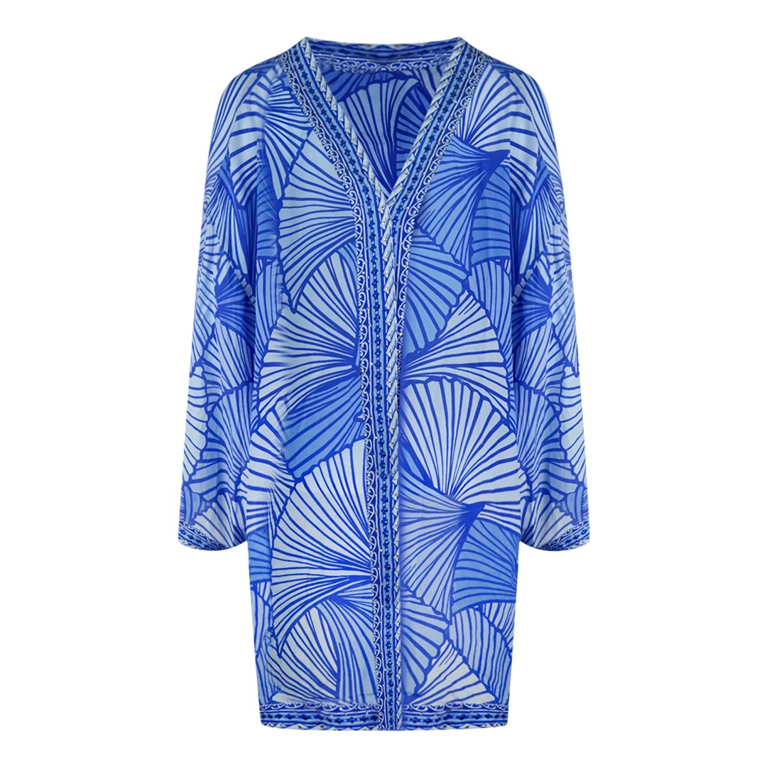 Inoa Exuma Bleu 1202119 Blue Floral Kimono
